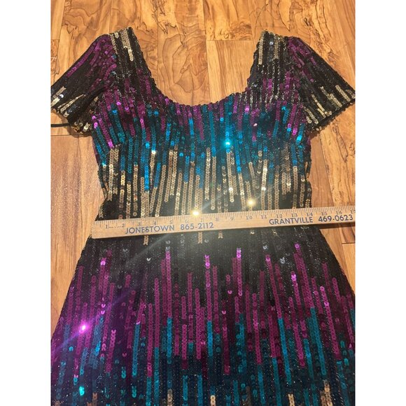 Vintage Alyce Designs Sequin Party Dress Size 14 • Made in USA‎ - Picture 4 of 11